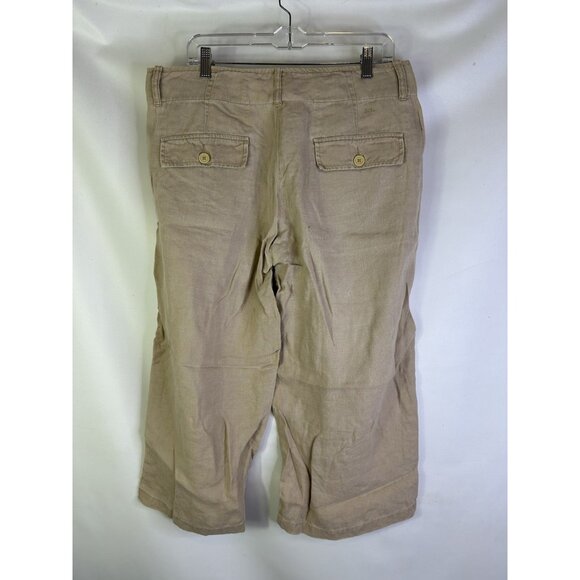 Vintage 90s Tommy Hilfiger Linen Wide Leg Cropped Flowy Pants - Picture 7 of 9